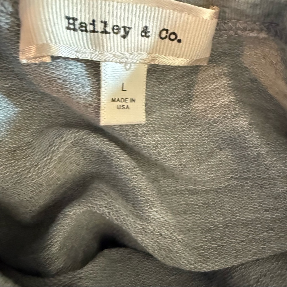 Hailey & Co. Gray w/ Navy Blue Velvet Raglan Long Sleeve Baseball Tee Super Soft - Picture 10 of 11